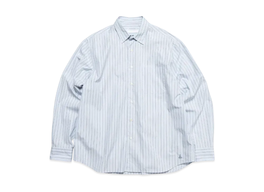 SOPHNET. Stripe Relax Fit Shirt "Blue Stripe"