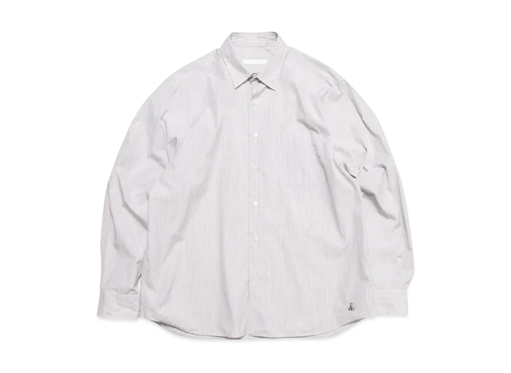 SOPHNET. Stripe Relax Fit Shirt "Gray Stripe"