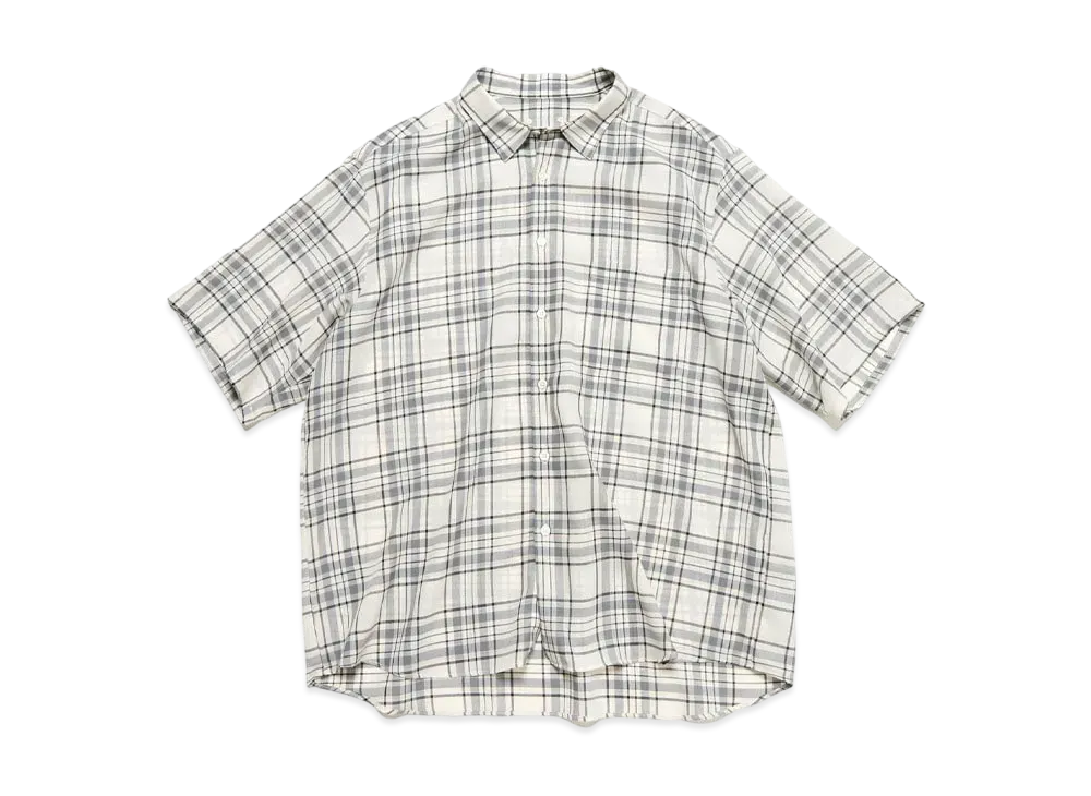 SOPHNET. Summer Wool Check S/S Shirt "White"