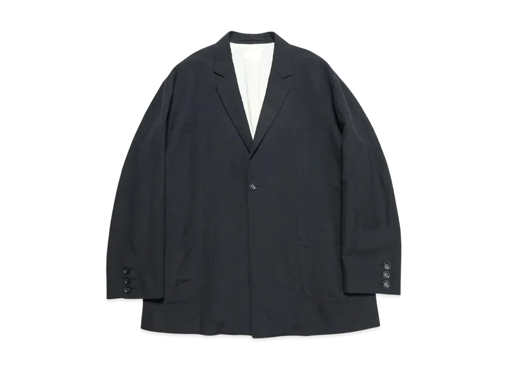 SOPHNET. Linen Wool Relax Fit 1Button Blazer "Black"