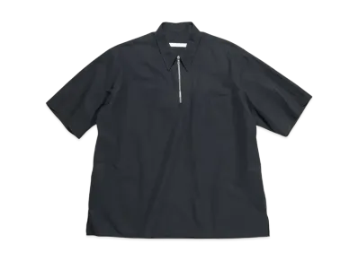 SOPHNET. Organic Cotton Half Zip S/S Shirt "Black"