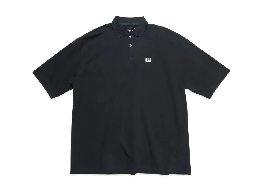 SOPHNET. SPN Wappen Oversized Polo "Black"