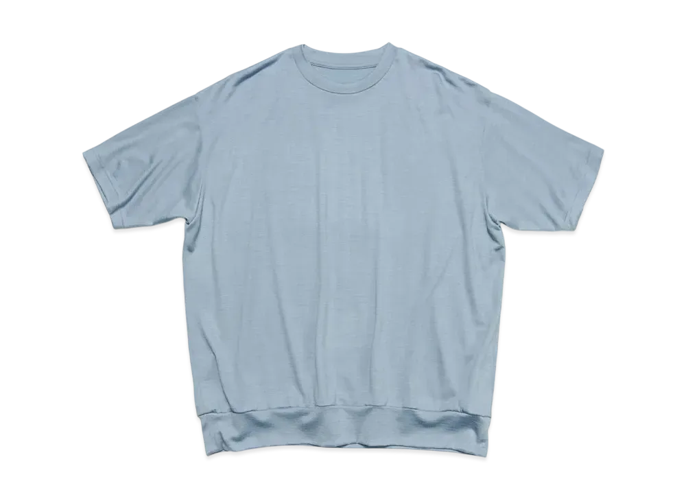 SOPHNET. Washable Wool S/S Top "Light Blue"
