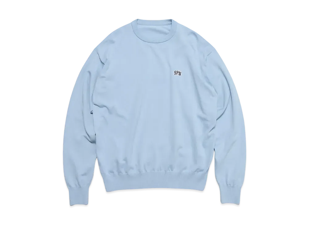 SOPHNET. SPN Wappen Crewneck Knit "Light Blue"