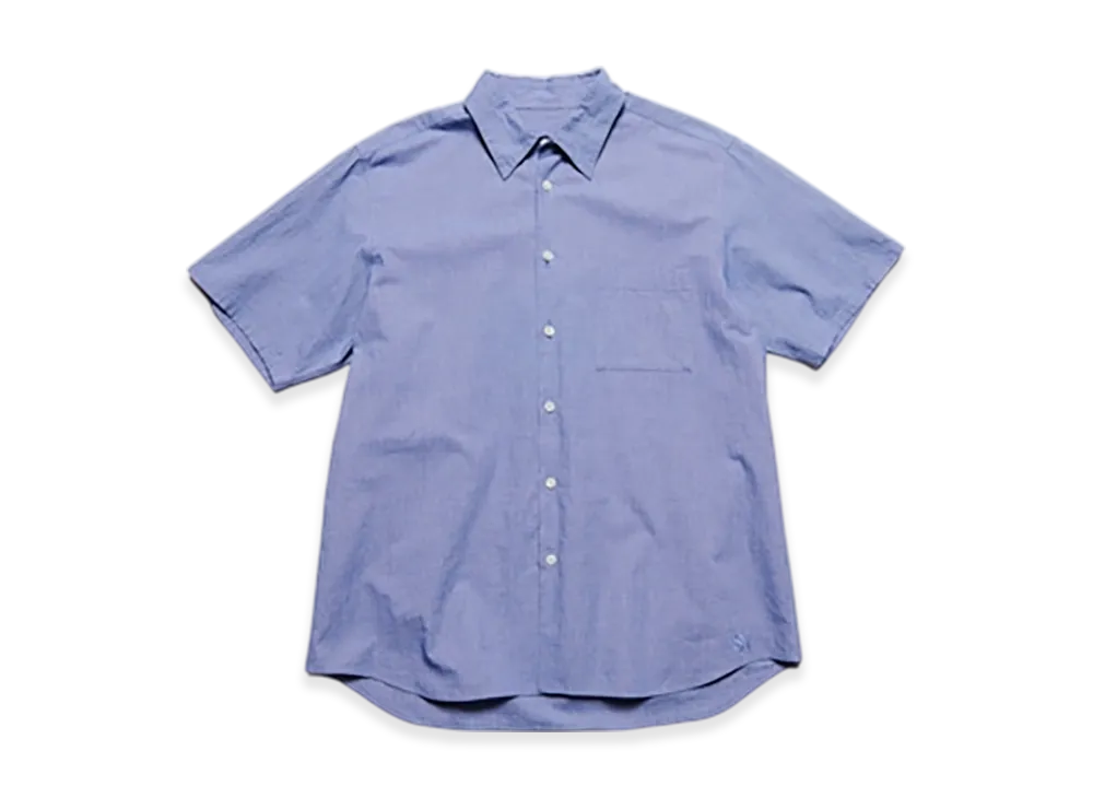 SOPHNET. Voile Washer Regular-Fit S/S Shirt "Navy"