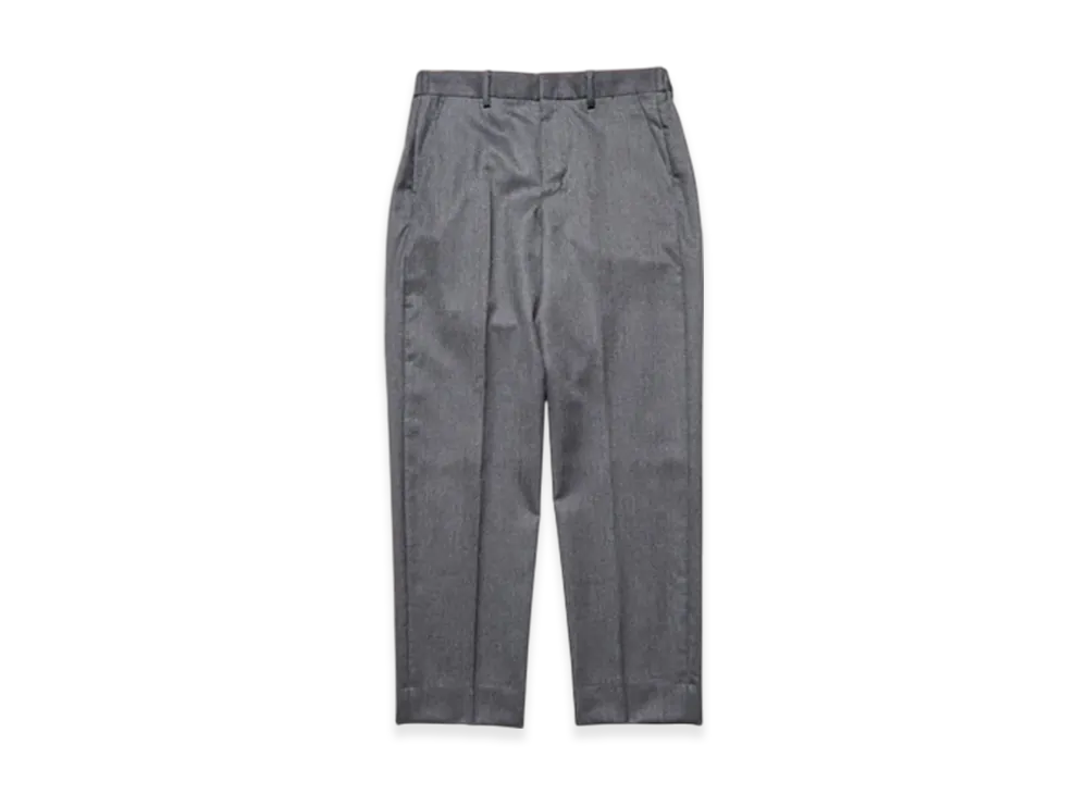 SOPHNET. Flannel Wool Shirring Slim-Fit Slacks "Charcoal Gray"