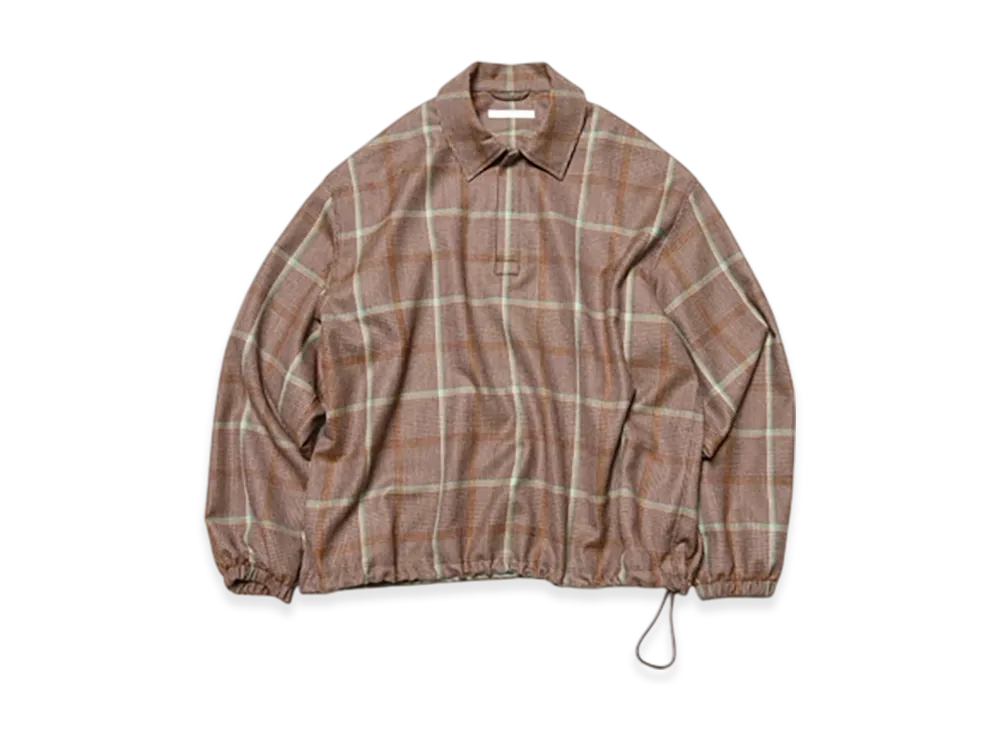 SOPHNET. Saxony Wool Check Polo Shirt "Brown Check"
