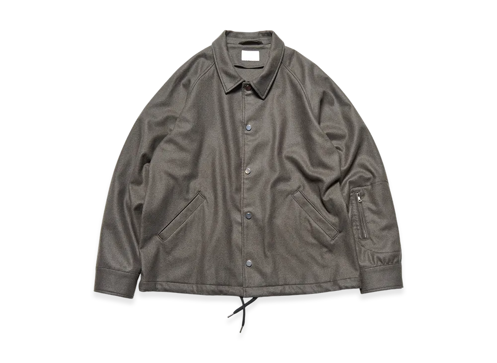 SOPHNET. Light Melton Wool Coach Jacket "Charcoal Gray"