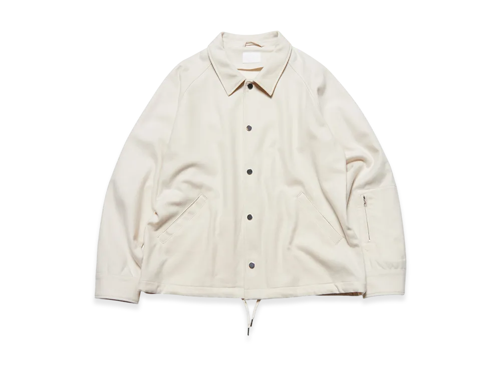 SOPHNET. Light Melton Wool Coach Jacket "Off White"