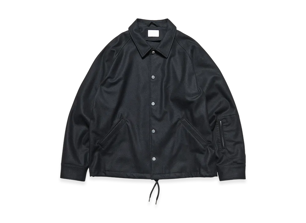 SOPHNET. Light Melton Wool Coach Jacket "Black"
