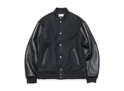 SOPHNET. Melton Lambswool Varsity Jacket "Black"