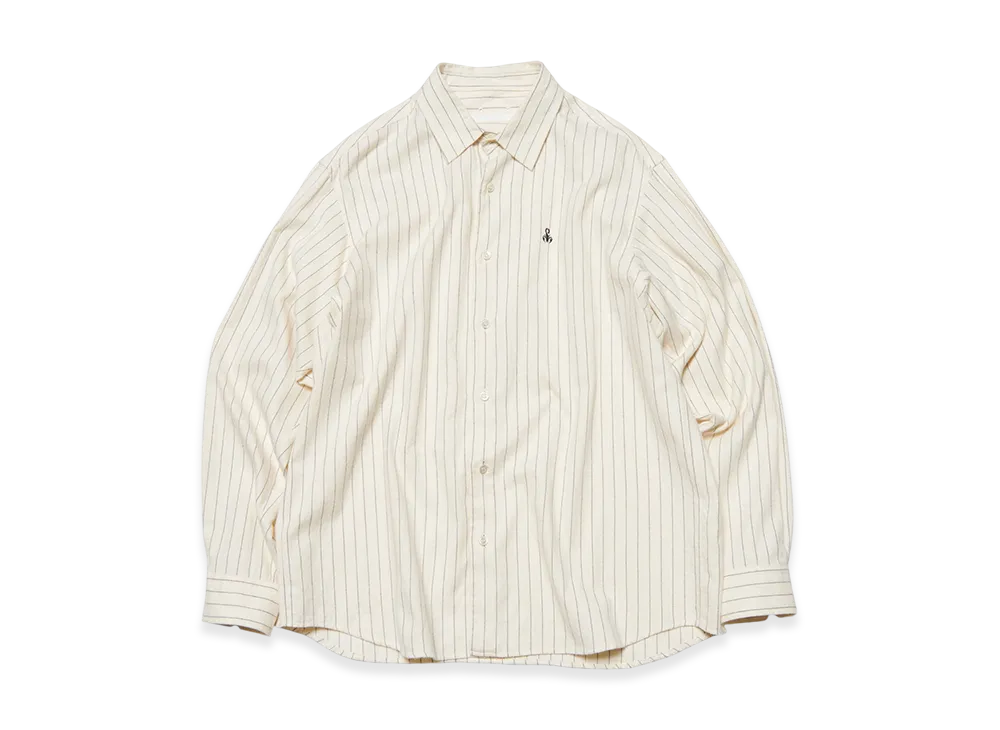 SOPHNET. Cotton Flannel Relax-Fit Shirt "Off White"