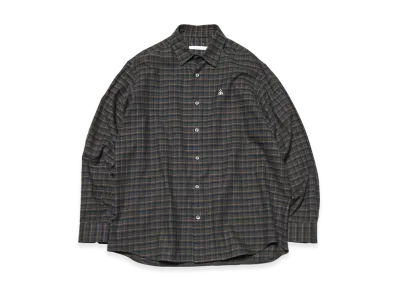 SOPHNET. Cotton Flannel Relax-Fit Shirt "Khaki"