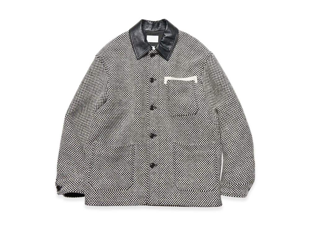 SOPHNET. x Kvadrat Leather Collar Coverall "Black"