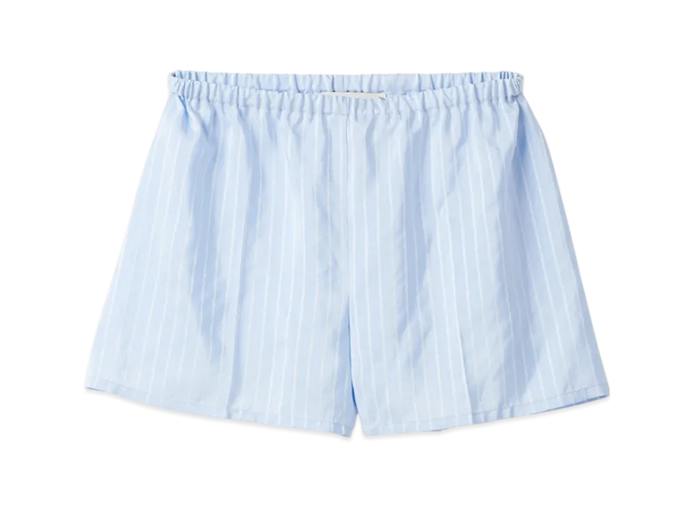 MIU MIU Women's Jacquard Ponge Boxer Shorts "Sky Blue/White"