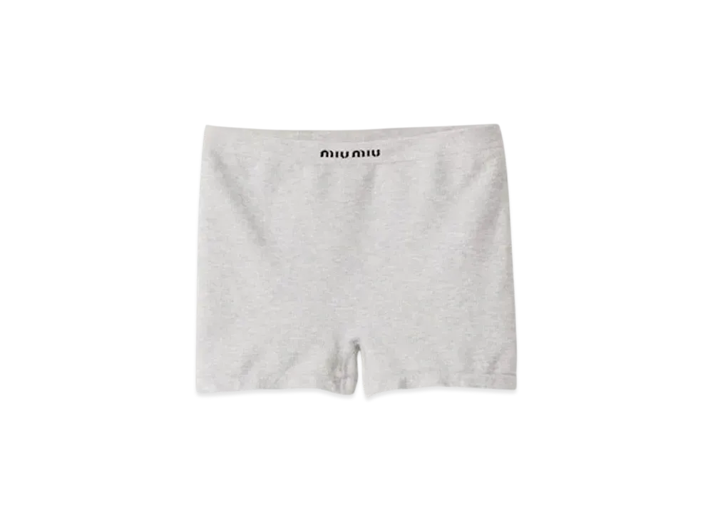 MIUMIU Women's Seamless Melange Knit Boxer Shorts "Gray"