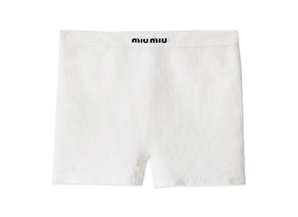 MIU MIU Women's Seamless Boxer Shorts "Nude Beige"