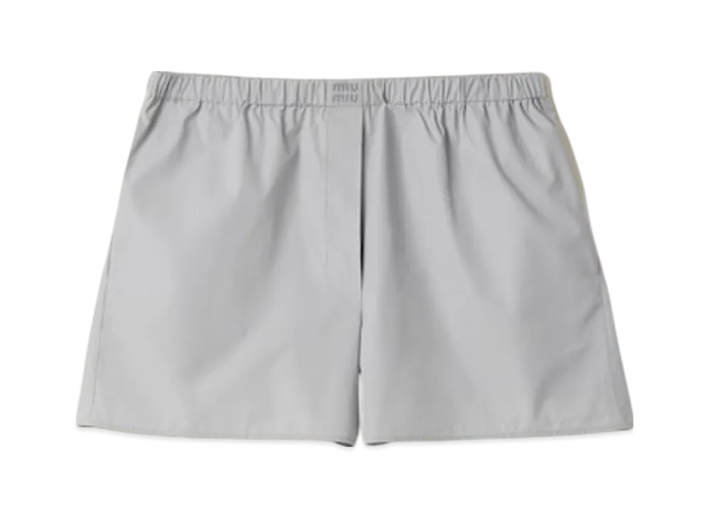 MIU MIU Women's Poplin Boxers "Aluminum"