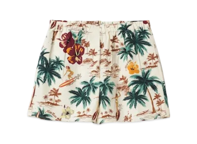 MIU MIU Women's Printed Silk Boxers "Ivory"