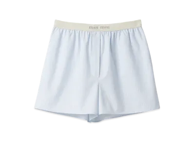 MIU MIU Women's Striped Boxer Shorts "Sky Blue/White"
