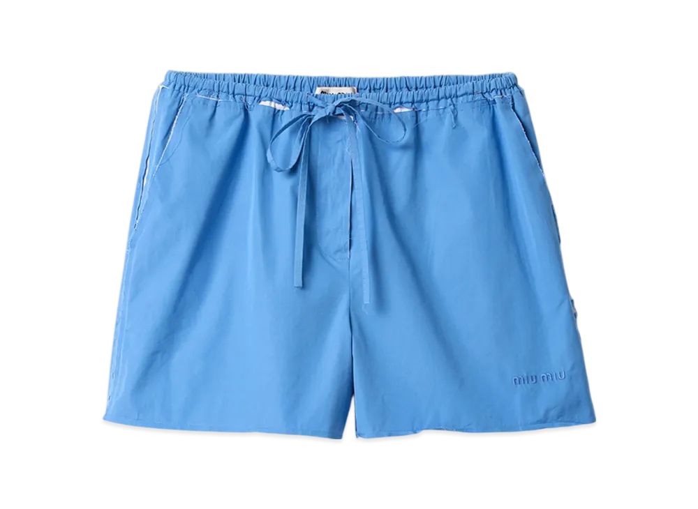 MIU MIU Poplin Boxer Shorts "Periwinkle Blue"