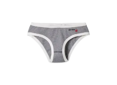 Petit Bateau x MIUMIU Women's Ribbed Jersey Briefs "White/Navy"