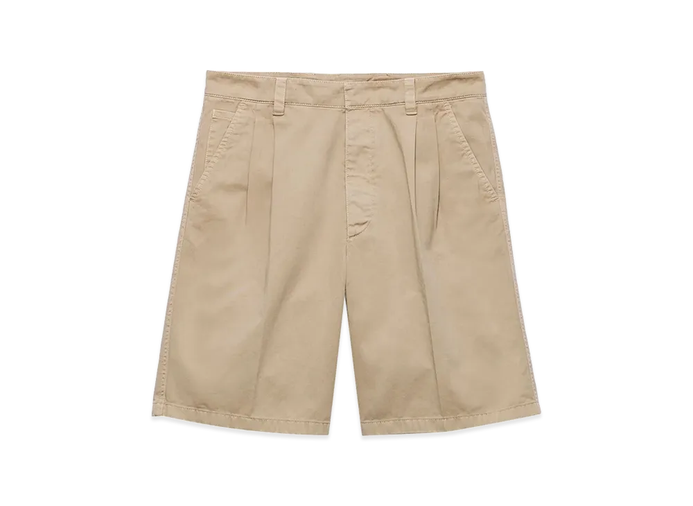 PRADA Vintage-Effect Cotton Bermudas "Corda"