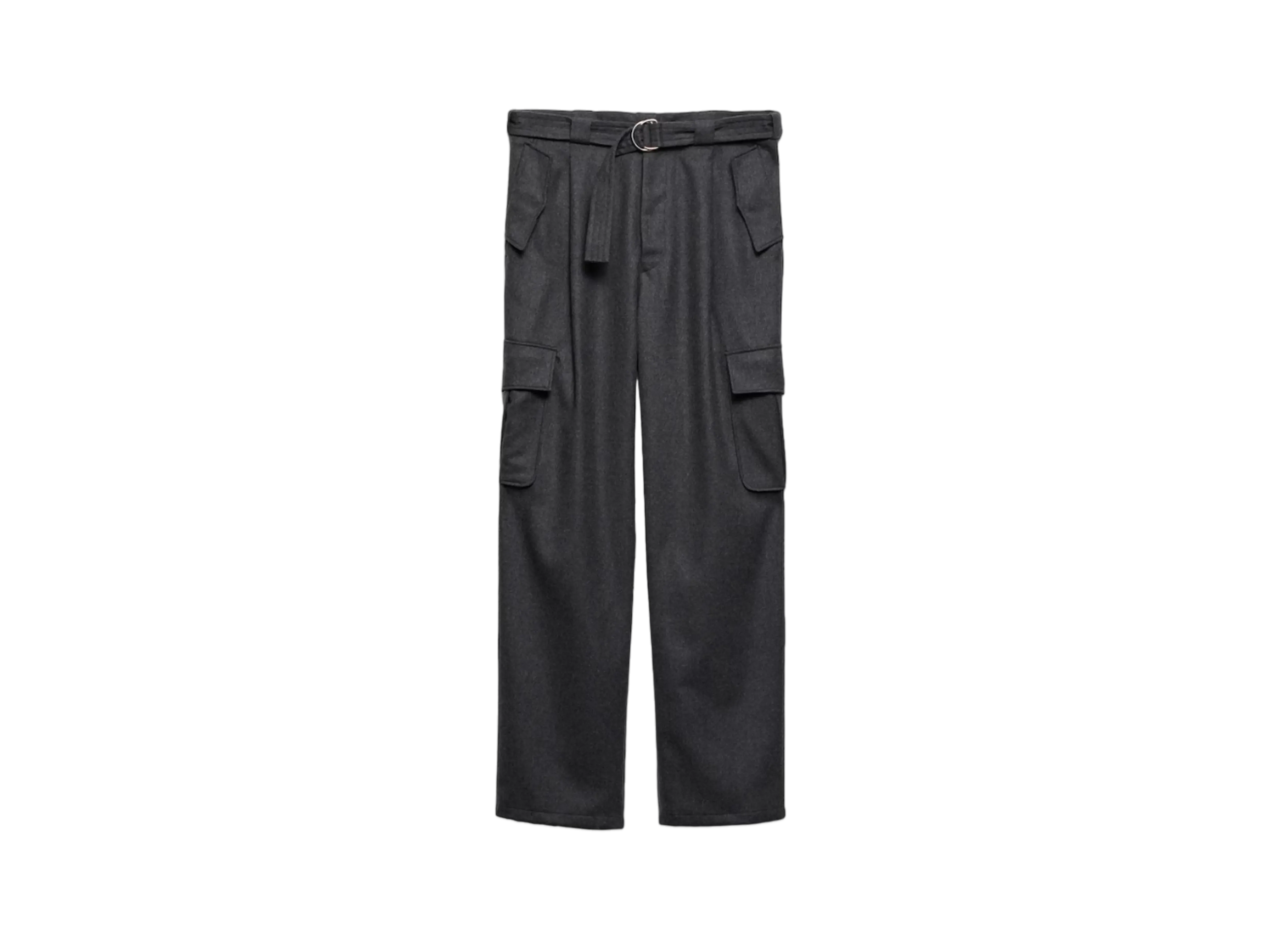 PRADA Men's Wool Pants With Cargo Pockets "Gray"