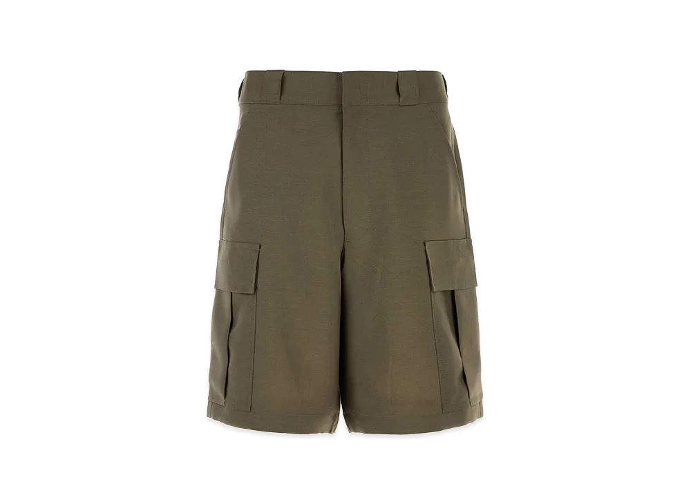 PRADA Mohair Blend Bermuda Shorts "Green"