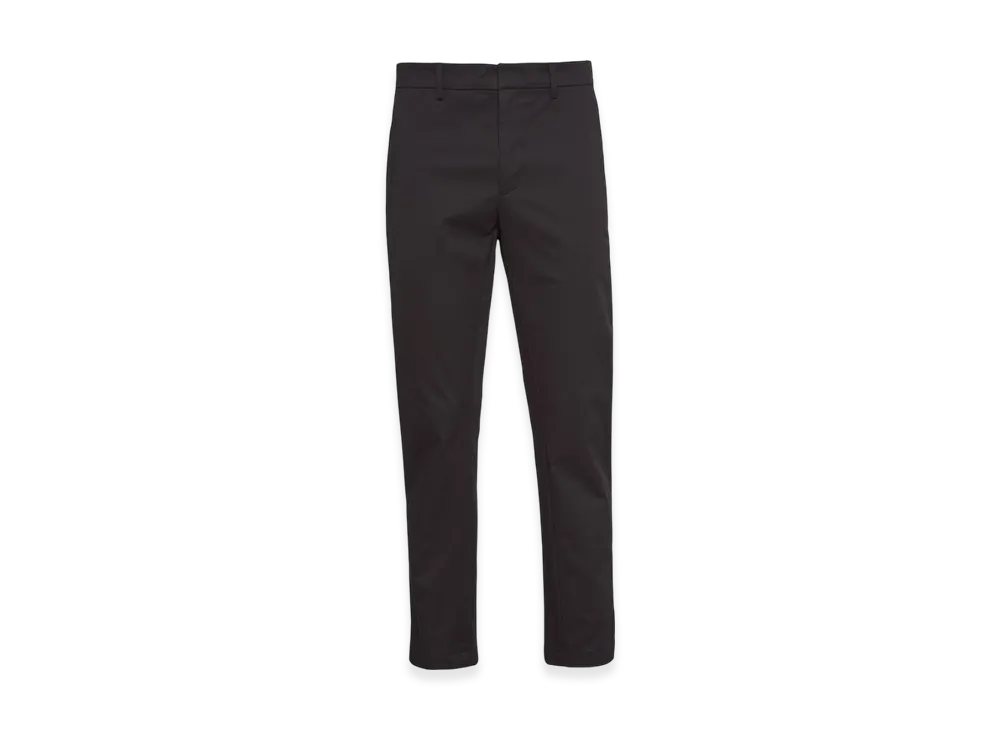 PRADA Stretch Cotton Gabardine Trousers "Black"