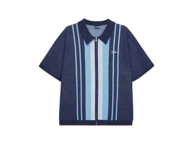 SPLR Stripe Zip Knit Polo "Blue"