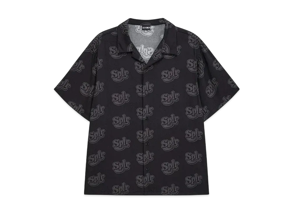SPLR Allover Logo Open Collar Shirt "Black"