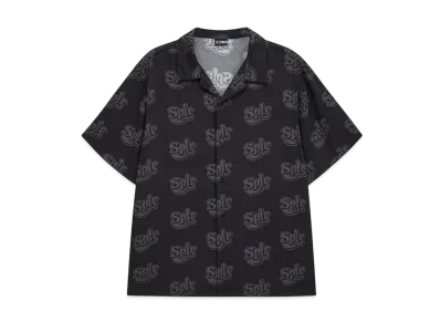 SPLR Allover Logo Open Collar Shirt "Black"