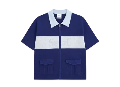 SPLR x Bless U Zip Knit Polo "Blue"
