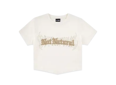 SPLR NOT NATURAL Cropped T-Shirt "Off White"