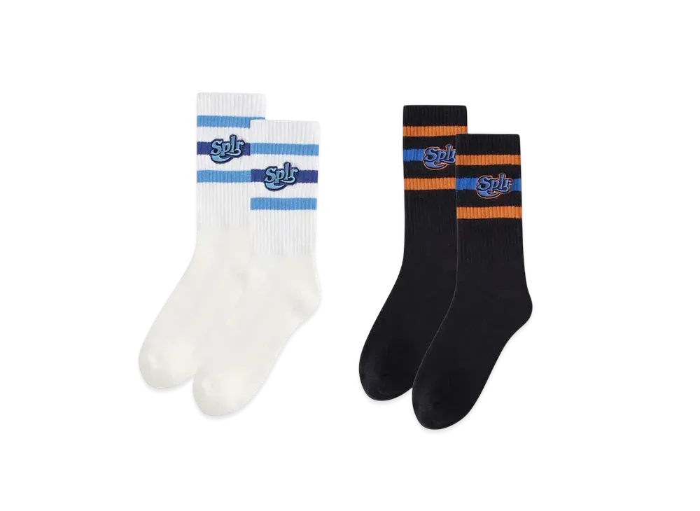 SPLR Baseball Logo Crew Socks 2-Pack "Multi"