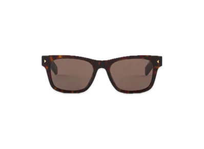 PRADA Metal Plaque Sunglasses "Dark Brown"