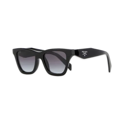 PRADA Women's Sunglasses With Prada Logo "Black/Fumé Gray Shaded Lenses"