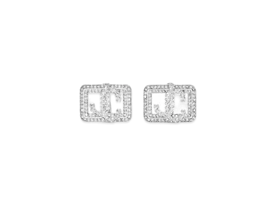 Jimmy Choo Square JC Earring with Crystal "Silver"