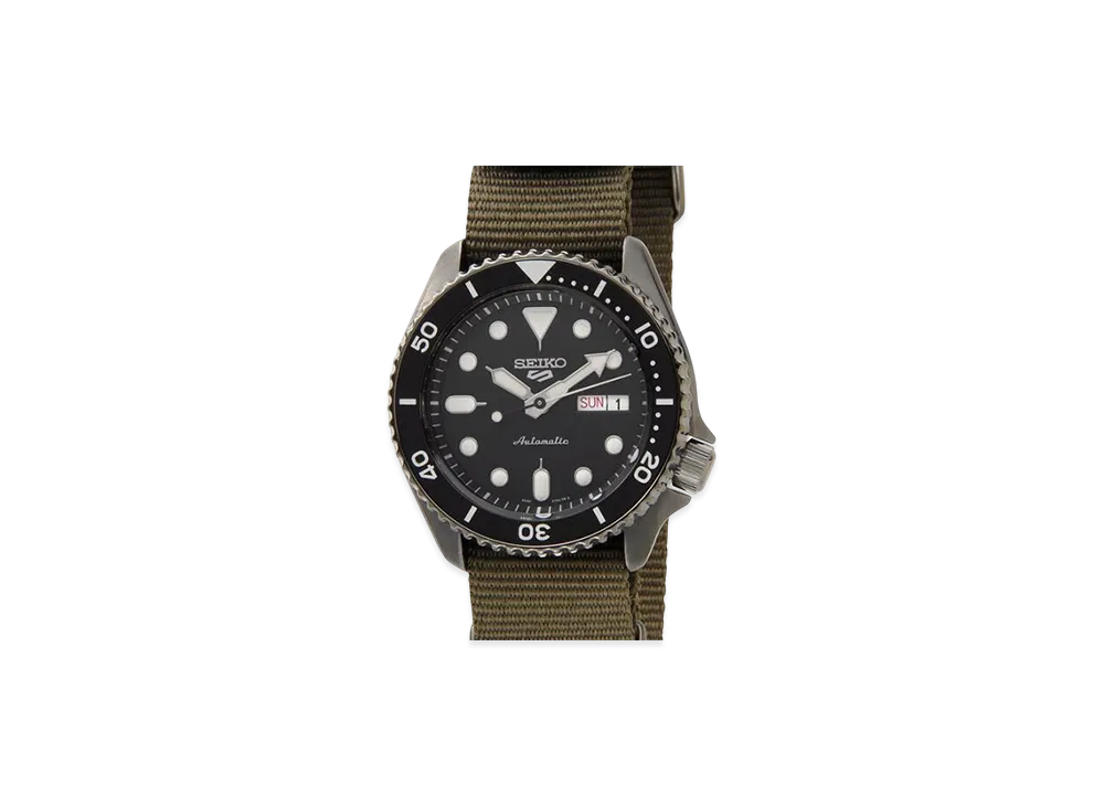 SEIKO Five Navy Rubber Belt Automatic Watch "Black"