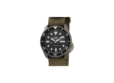 SEIKO Five Navy Rubber Belt Automatic Watch "Black"