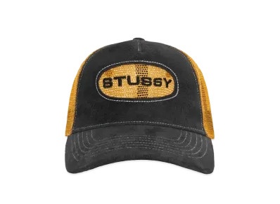 Stussy Low Pro Trucker Cut-Out Leather Snapback "Honey"