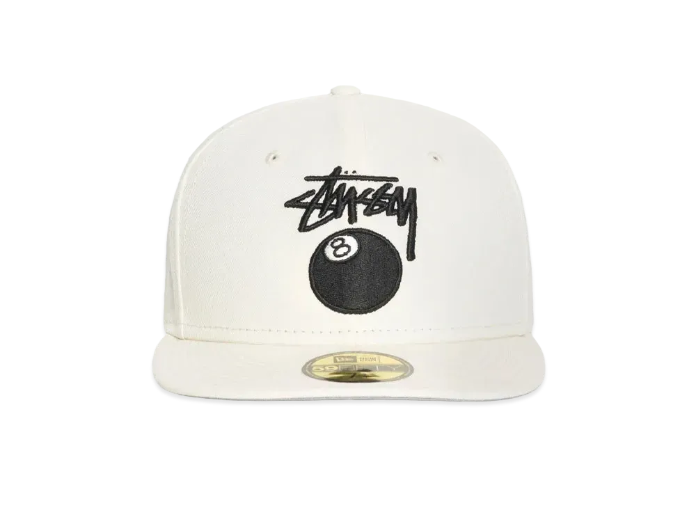 Stussy New Era 59Fifty 8 Ball Stock "Bone"