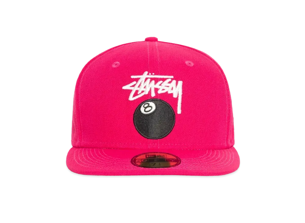 Stussy New Era 59Fifty 8 Ball Stock "Magenta"