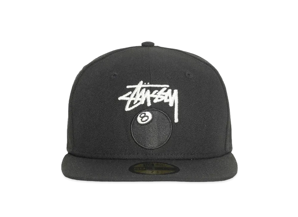 Stussy New Era 59Fifty 8 Ball Stock "Black"