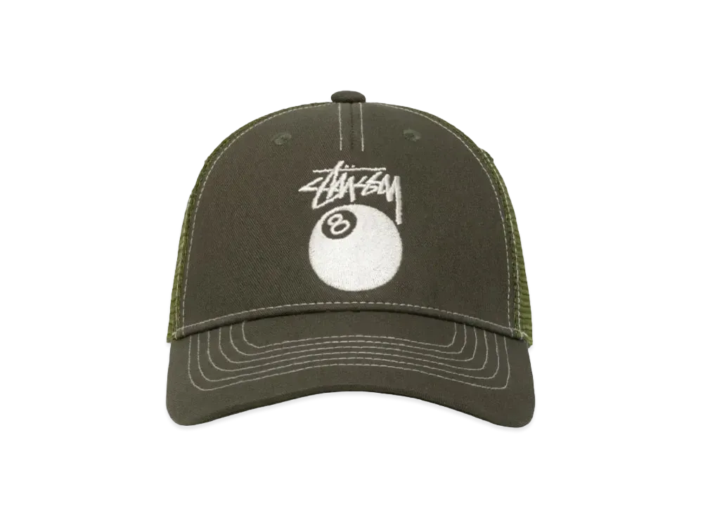 Stussy Low Pro Trucker 8 Ball Snapback "Forest"
