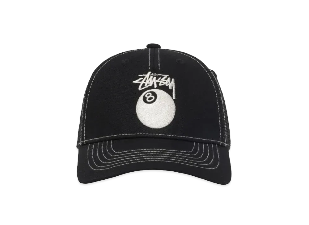 Stussy Low Pro Trucker 8 Ball Snapback "Black"