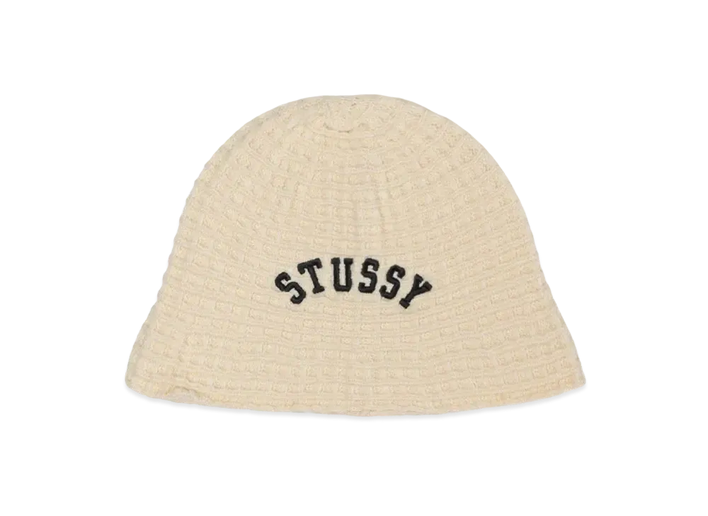 Stussy Bucket Hat Waffle Knit "Bone"