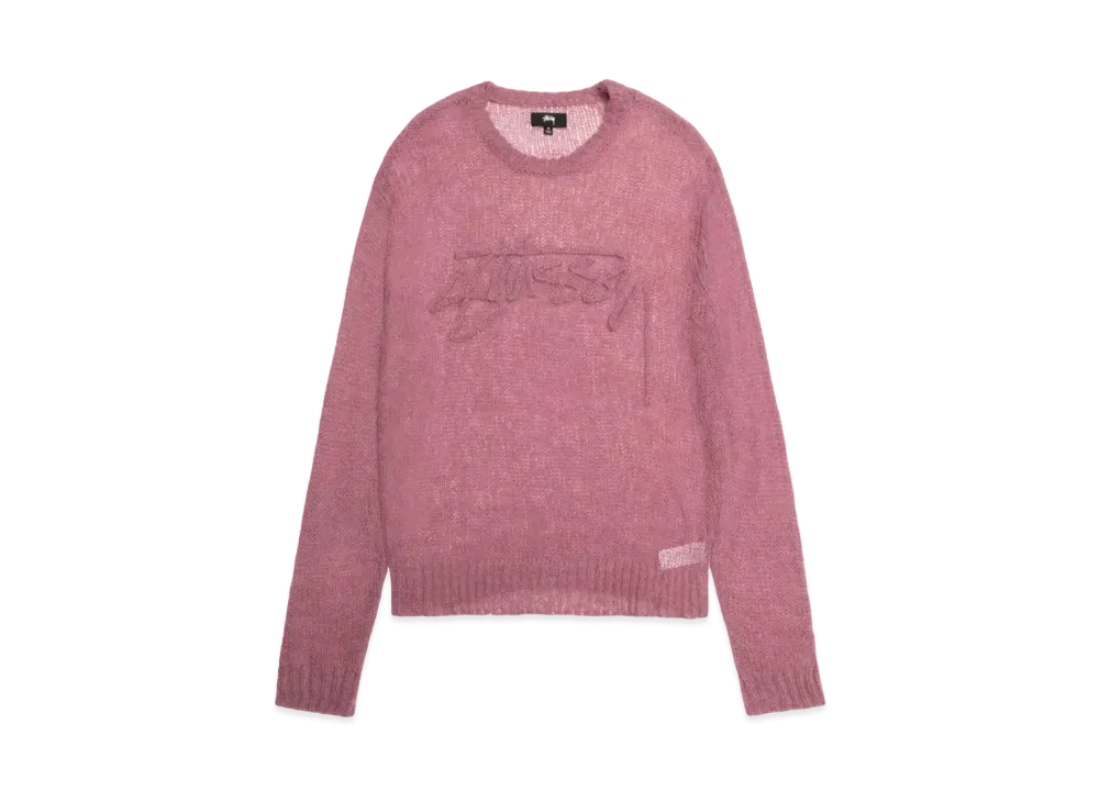 Stussy Loose Knit Logo Sweater "Mauve"