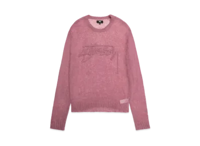 Stussy Loose Knit Logo Sweater "Mauve"